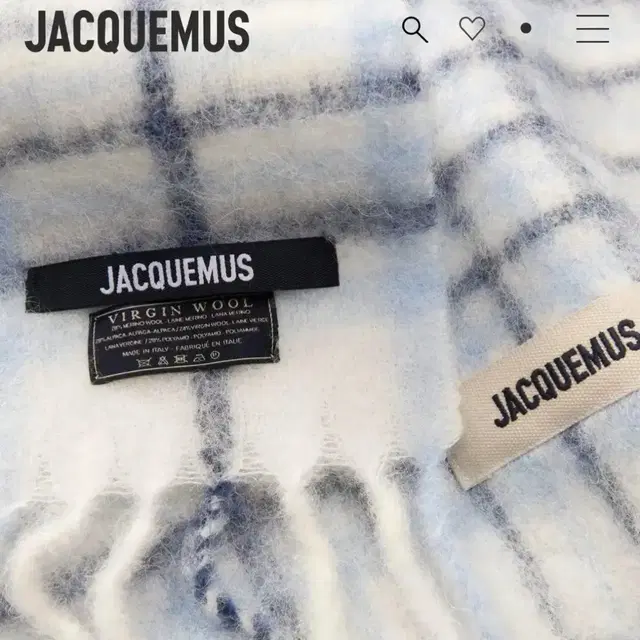 [새상품] 자크뮈스 Jacquemus  체크 스카프 머플러 블루