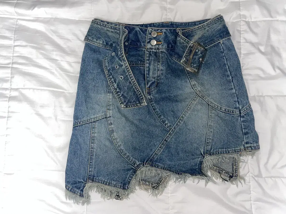 vintage denim mini skirt