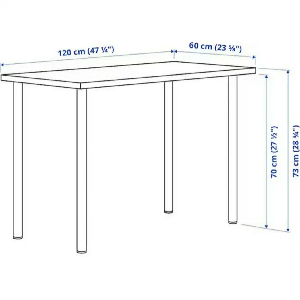 이케아 IKEA 린몬-아딜스 120x60cm 테이블(화이트 or 네이비)