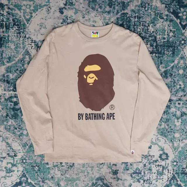 BAPE 베이프 빅사루 빅에이프 긴팔티셔츠 베이지 XL