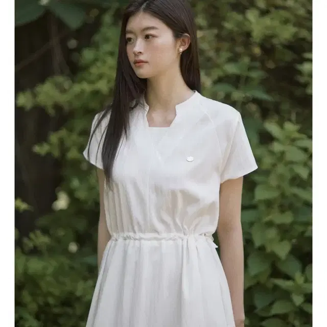 어다울 Two way string long dress - white