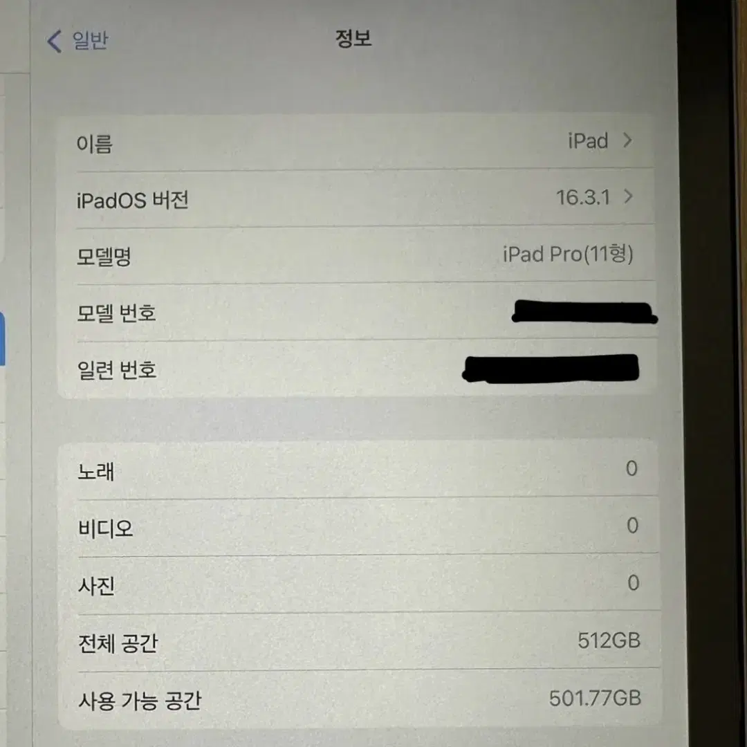 어이패드 프로 11 1세대 512GB