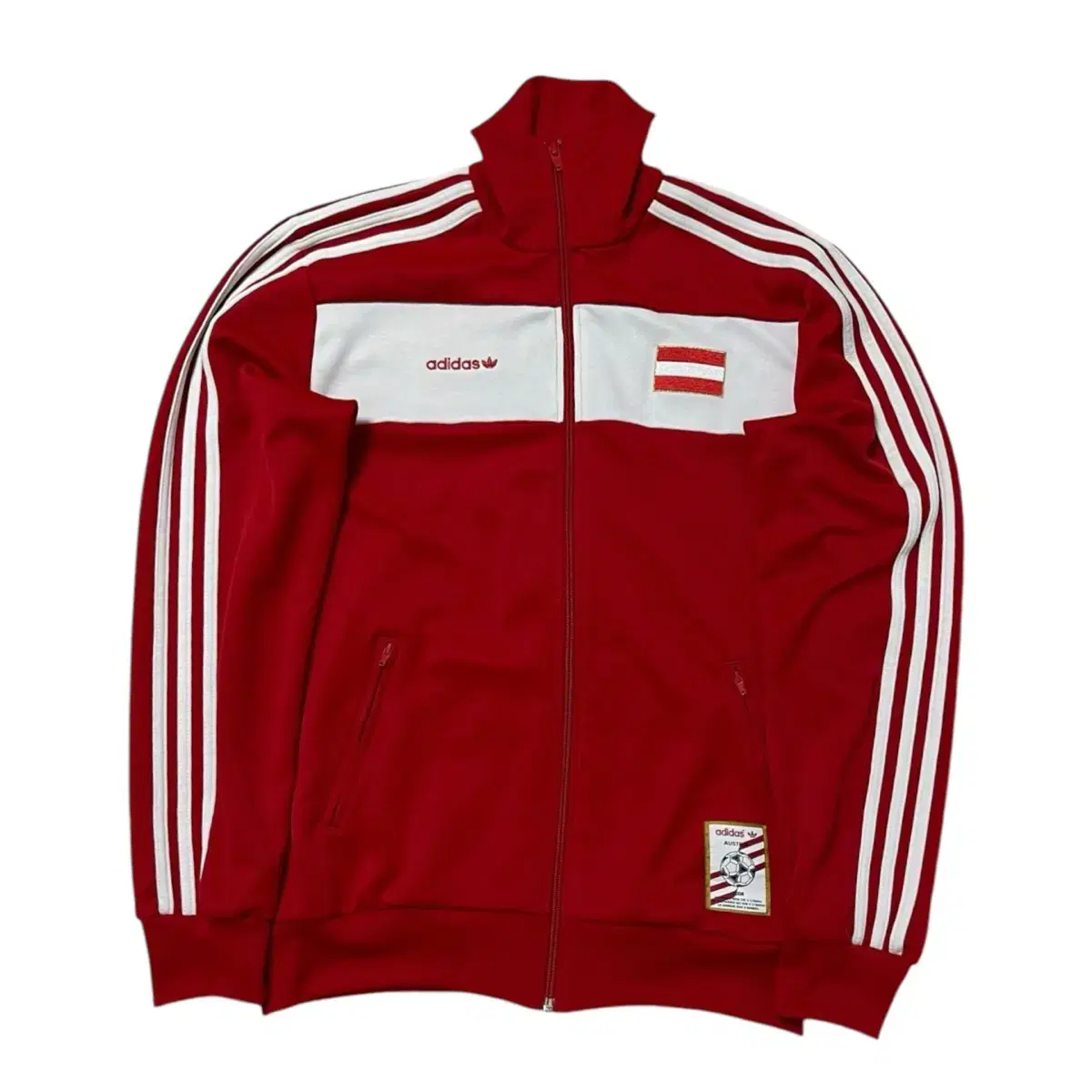 Adidas Vintage Austria Red White Red Track Top Jersey Jacket L