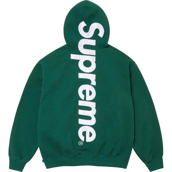 [New] 24FW Supreme Satin Appliqué Dark Green Hoodie L