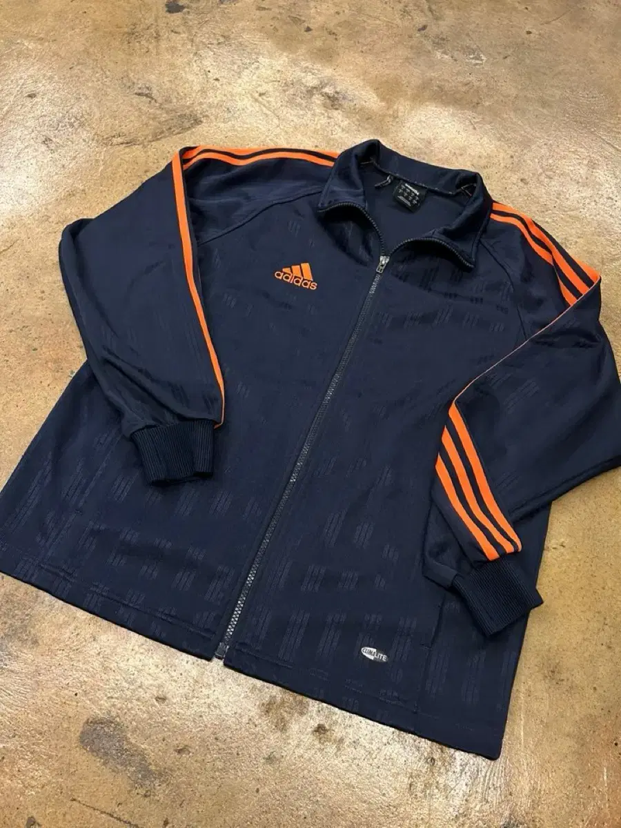 (Genuine/95) Adidas Track Top Jersey Zip Up NavyOrange