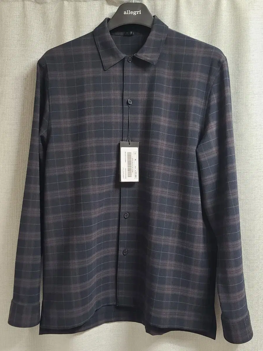 Gilles Stuart Dark Navy Check Long-Sleeved Casual Shirt Size M for Sale