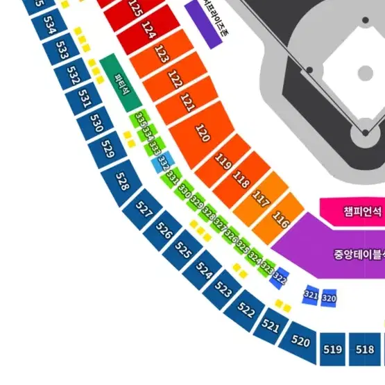 [23일 기아 통로석] 3루 K3 531블록 2-3연석 최저가