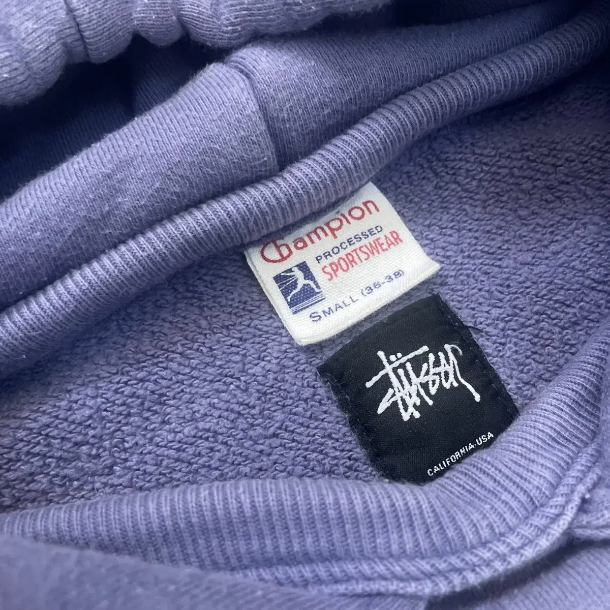 stussy x champion 스투시 스웻후드 S