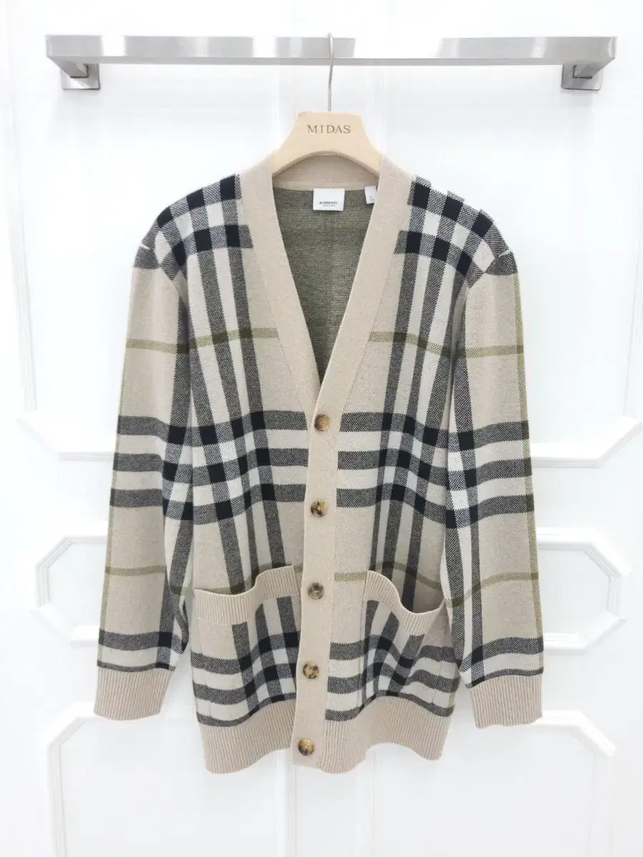 Burberry Check Pattern Cardigan XL