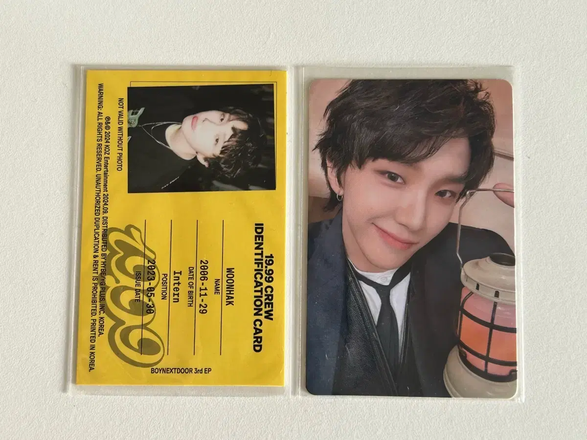 Set) woonhak boynextdoor 19.99 album photocard pre-order benefit unreleased photocard Buguanbul