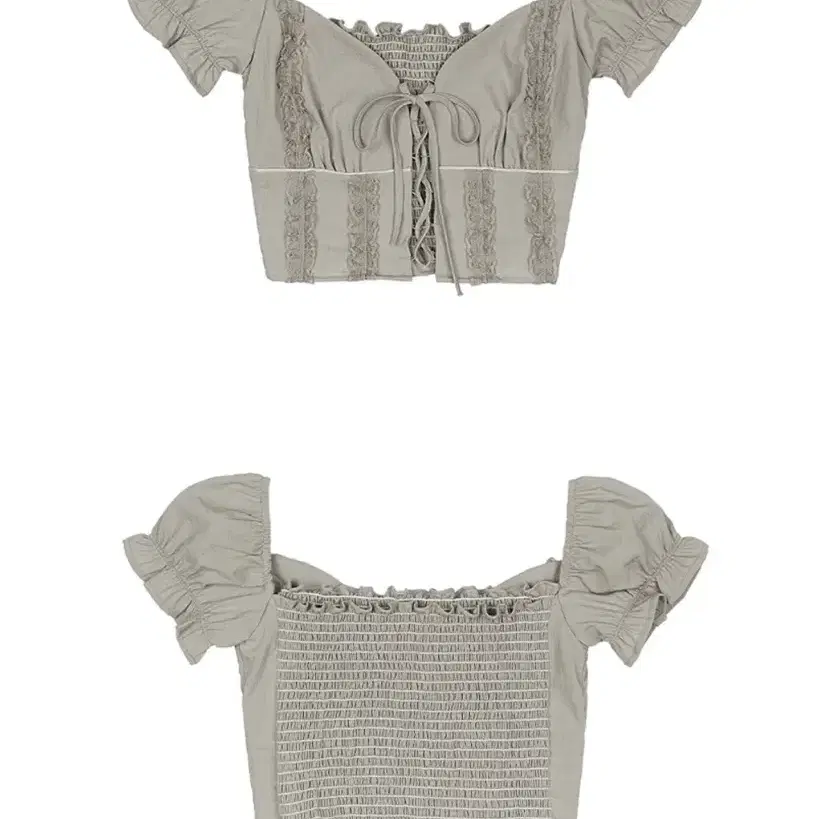 Badee 배디 Corset Peasant Blouse Khaki