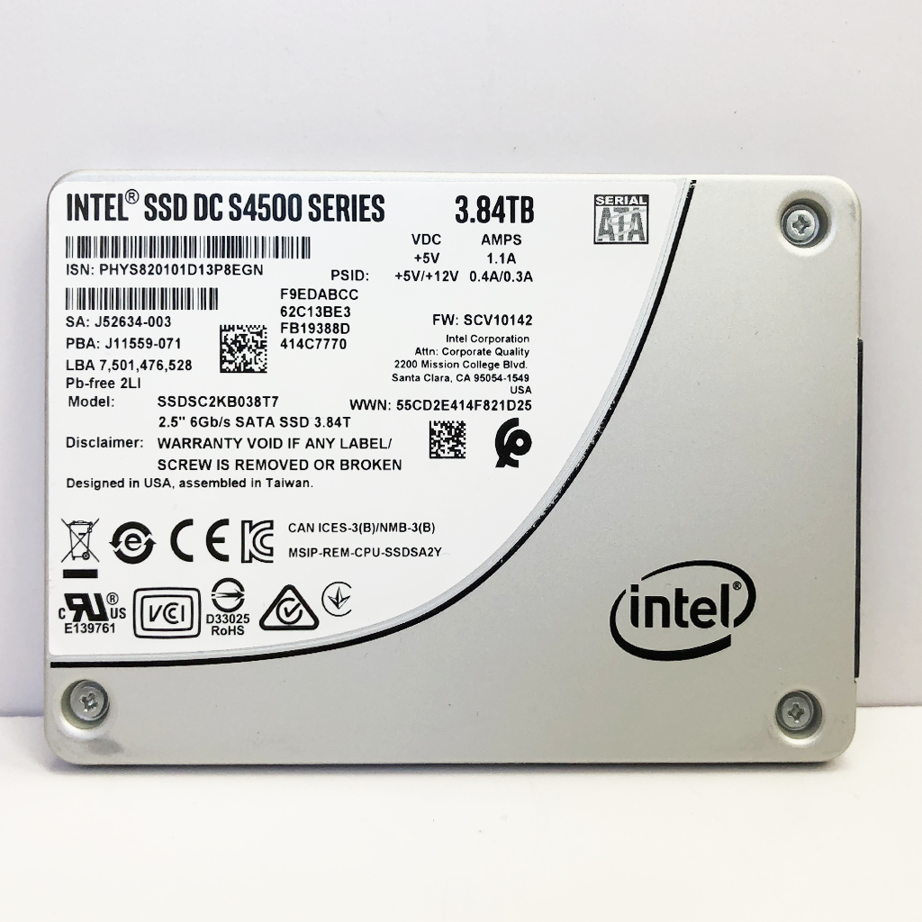 4TB급) INTEL S4500 3.84TB 2.5인치 SATA3