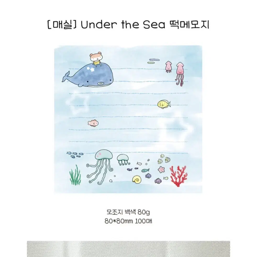 매실 클로버 Under the Sea 메모지 일괄 소분 띵