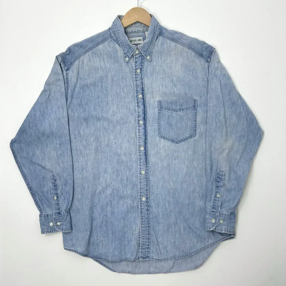 1990s GAP 갭 블루 진스 원 포켓 데님 셔츠