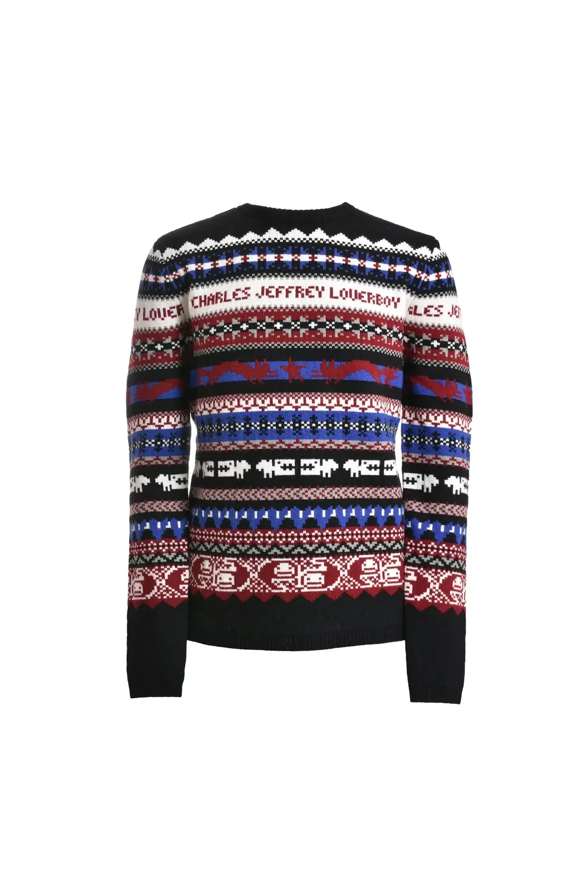 Charles Jeffrey Loverboy FINE FAIRISLE JUMPER / BLK