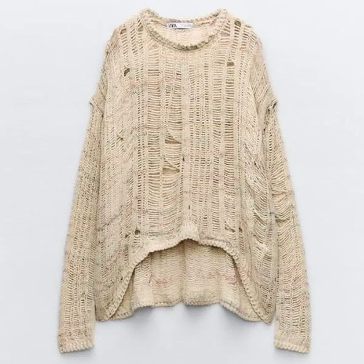 자라 RIPPED KNIT SWEATER m