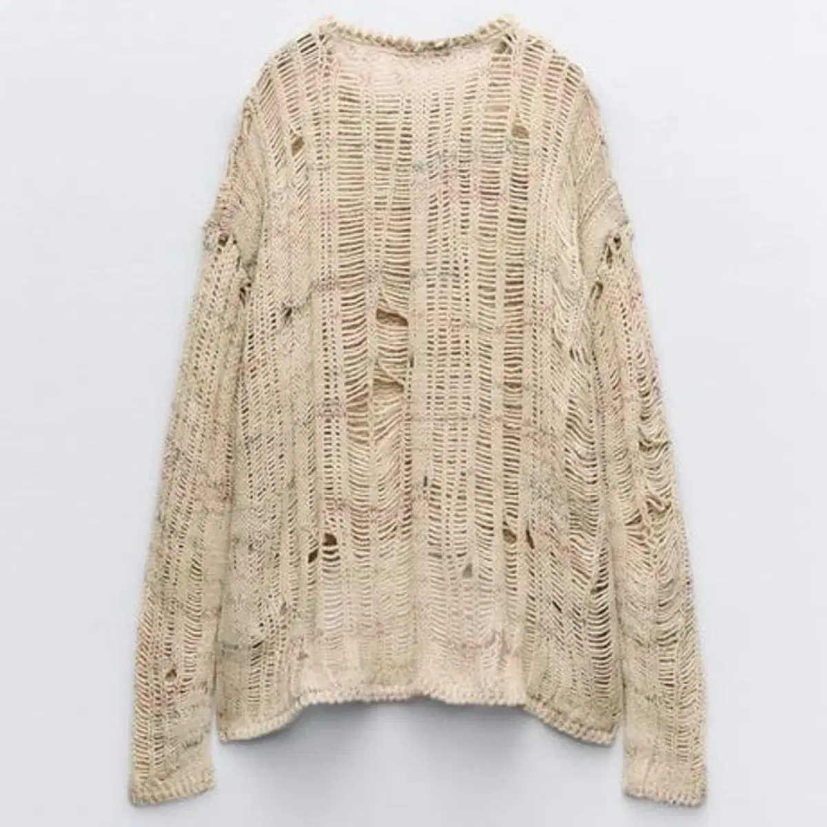 자라 RIPPED KNIT SWEATER m