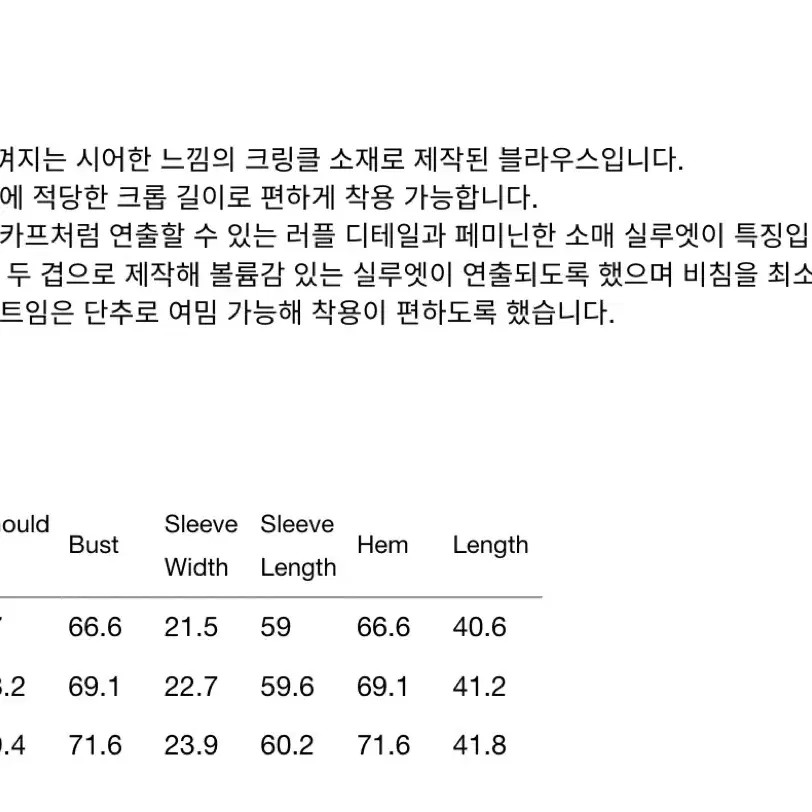 렉토 크롭 블라우스