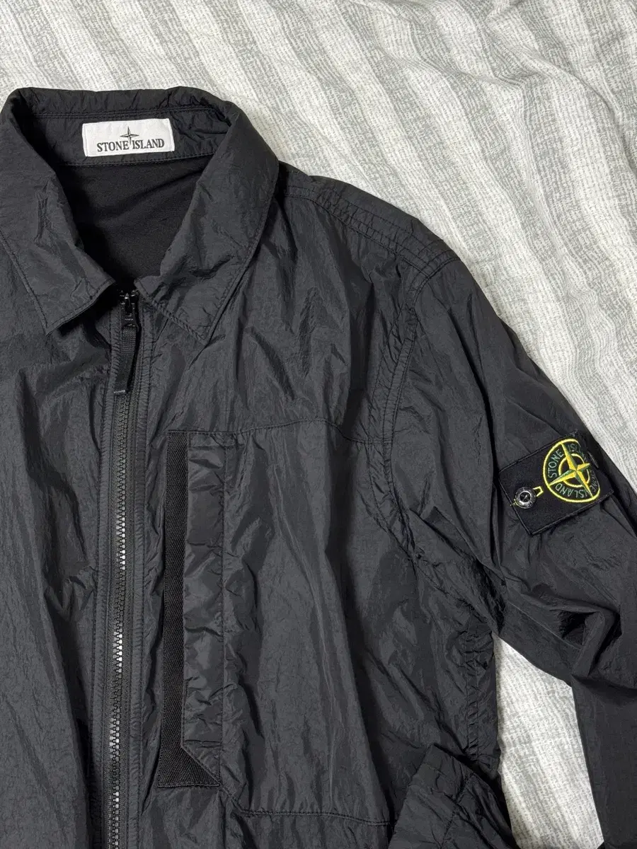 [XL] Stone Island Garment Dye Crinkle Claps Down Overshirt black