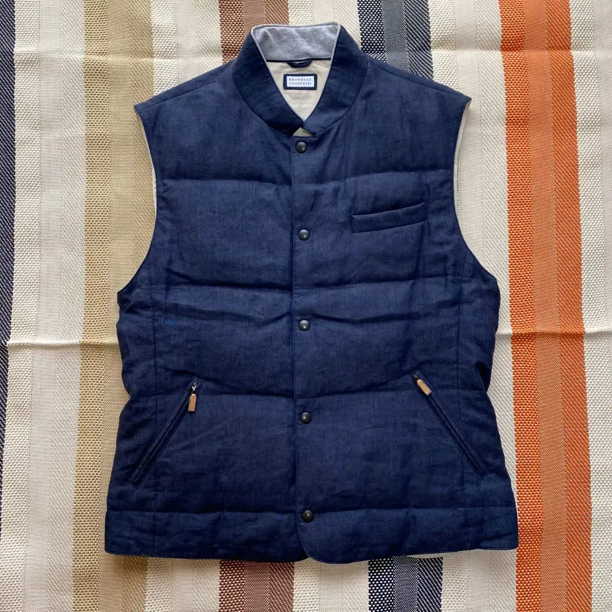 Brunello Cucinelli 쿠치넬리 최고급 린넨 구스 다운 베스트