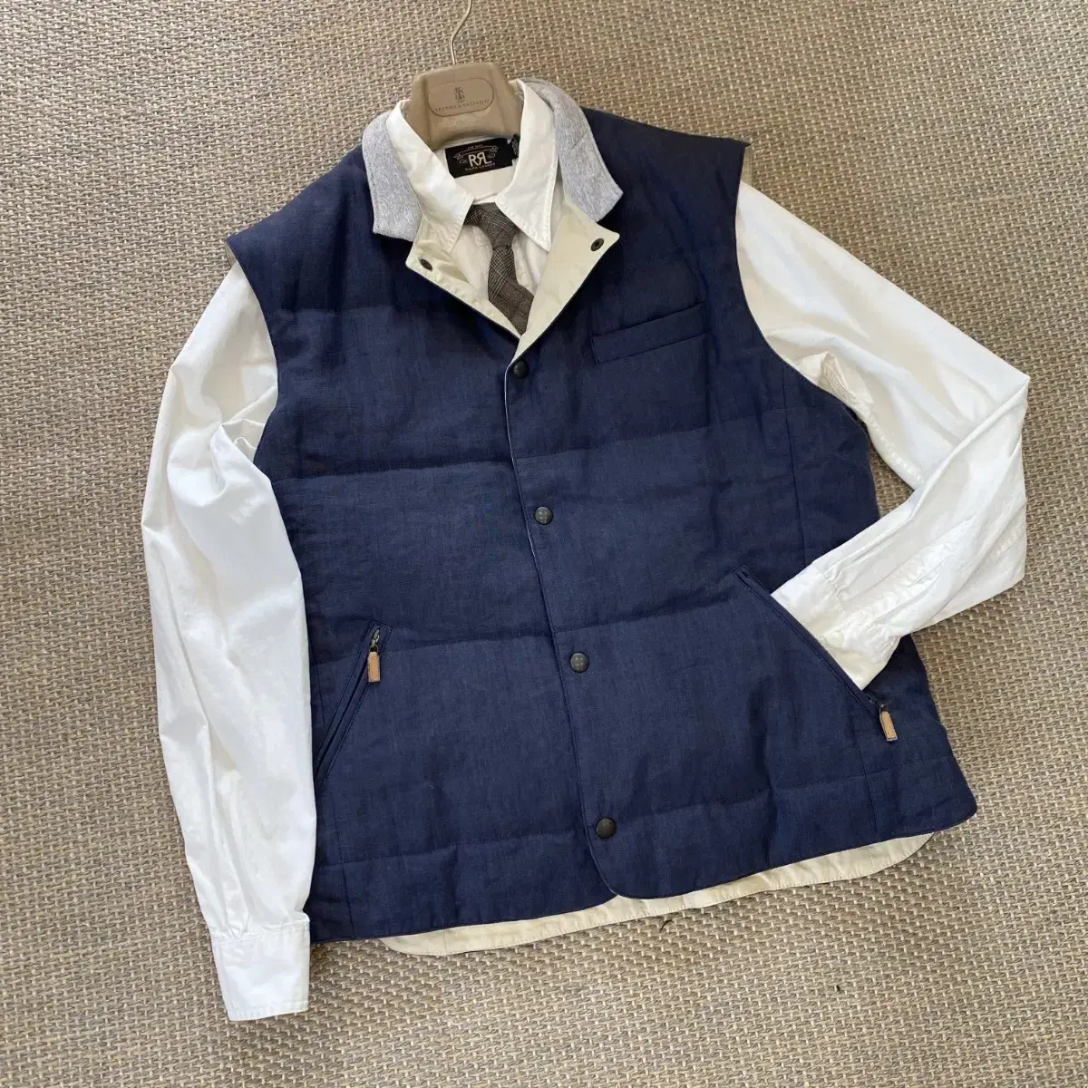 Brunello Cucinelli 쿠치넬리 최고급 린넨 구스 다운 베스트