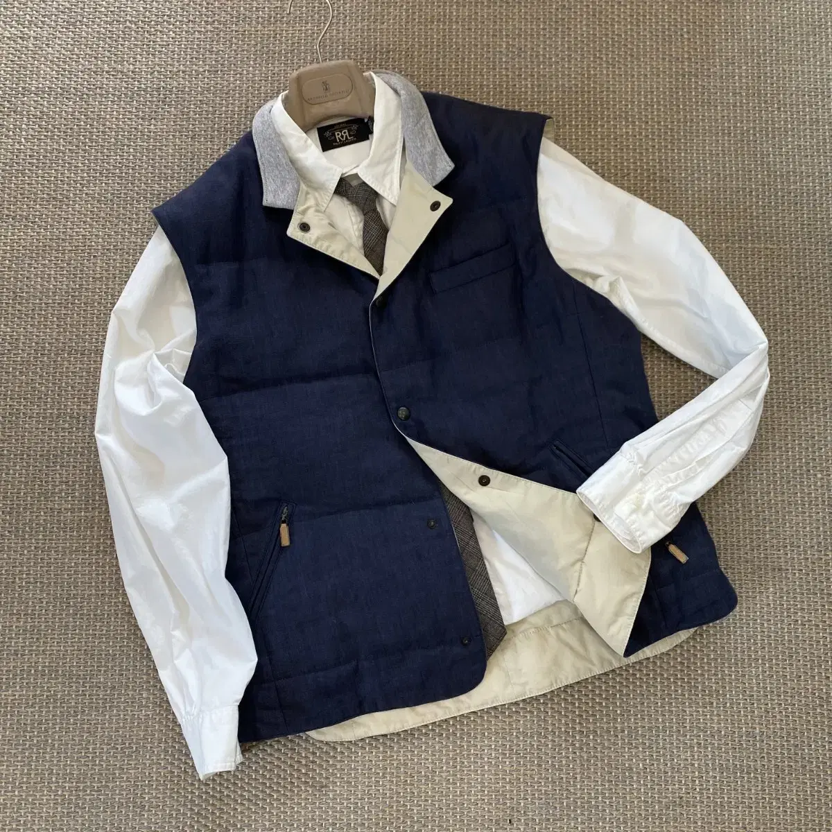 Brunello Cucinelli 쿠치넬리 최고급 린넨 구스 다운 베스트