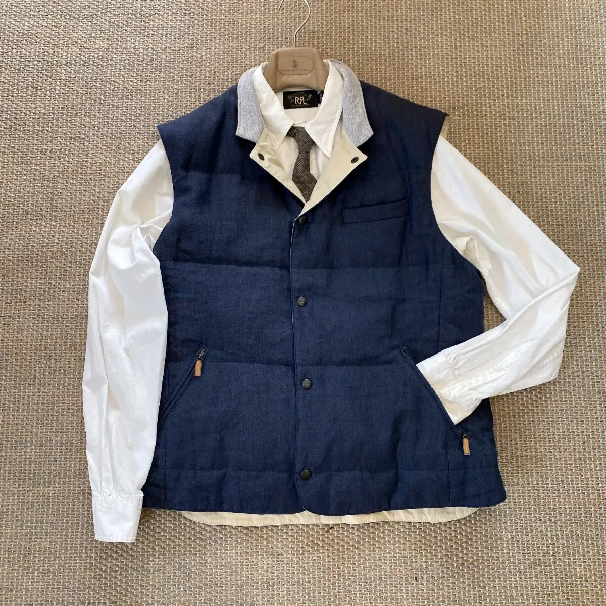 Brunello Cucinelli 쿠치넬리 최고급 린넨 구스 다운 베스트