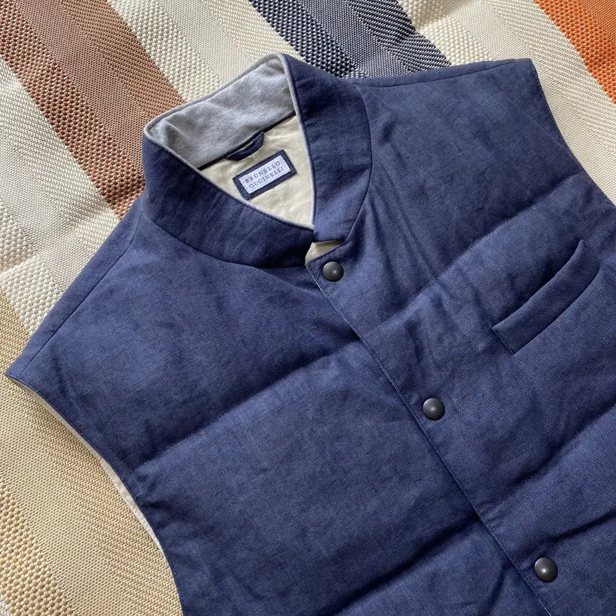 Brunello Cucinelli 쿠치넬리 최고급 린넨 구스 다운 베스트