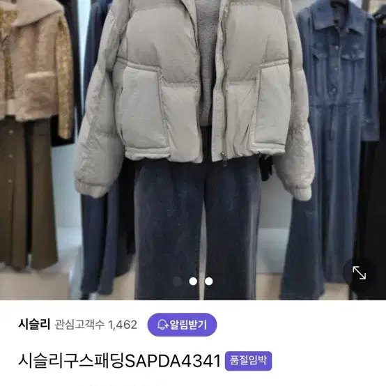 시슬리 패딩 하이넥 구스 숏패딩 라이트그레이 SAPDA4341