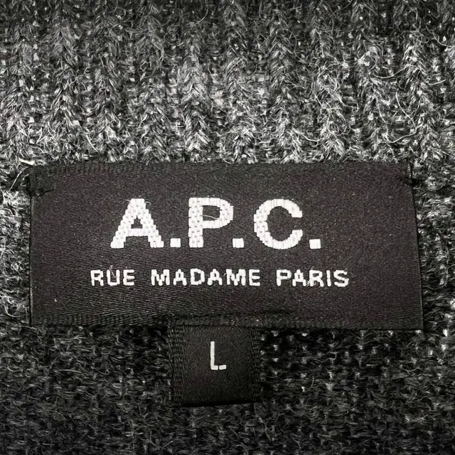 [L] 아페쎄 A.P.C 로고 니트 차콜