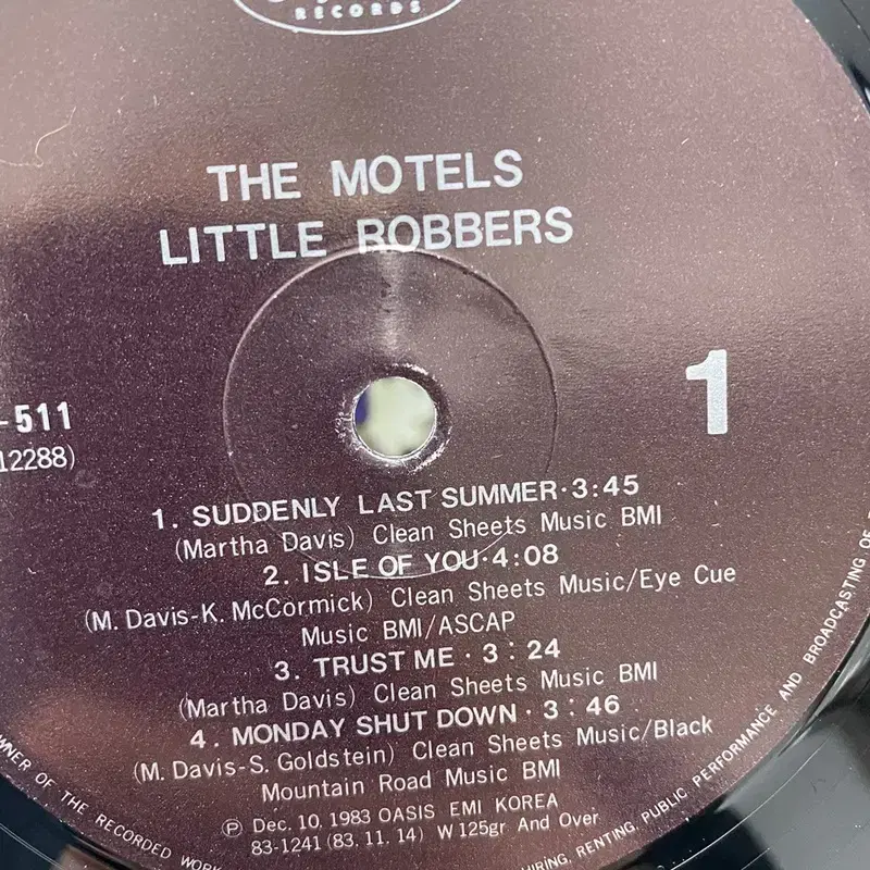 THE MOTELS LITTLE ROBBERS LP / AA5125