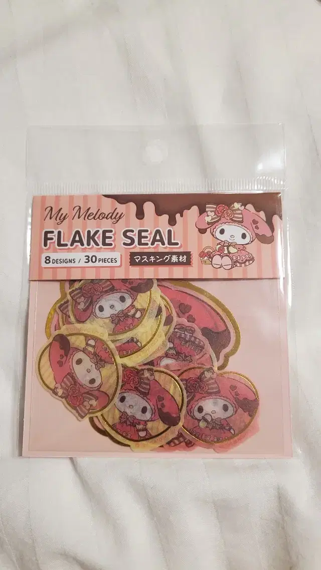 일본 산리오 정품)마이멜로디 플레이크 씰  flake seal 신상