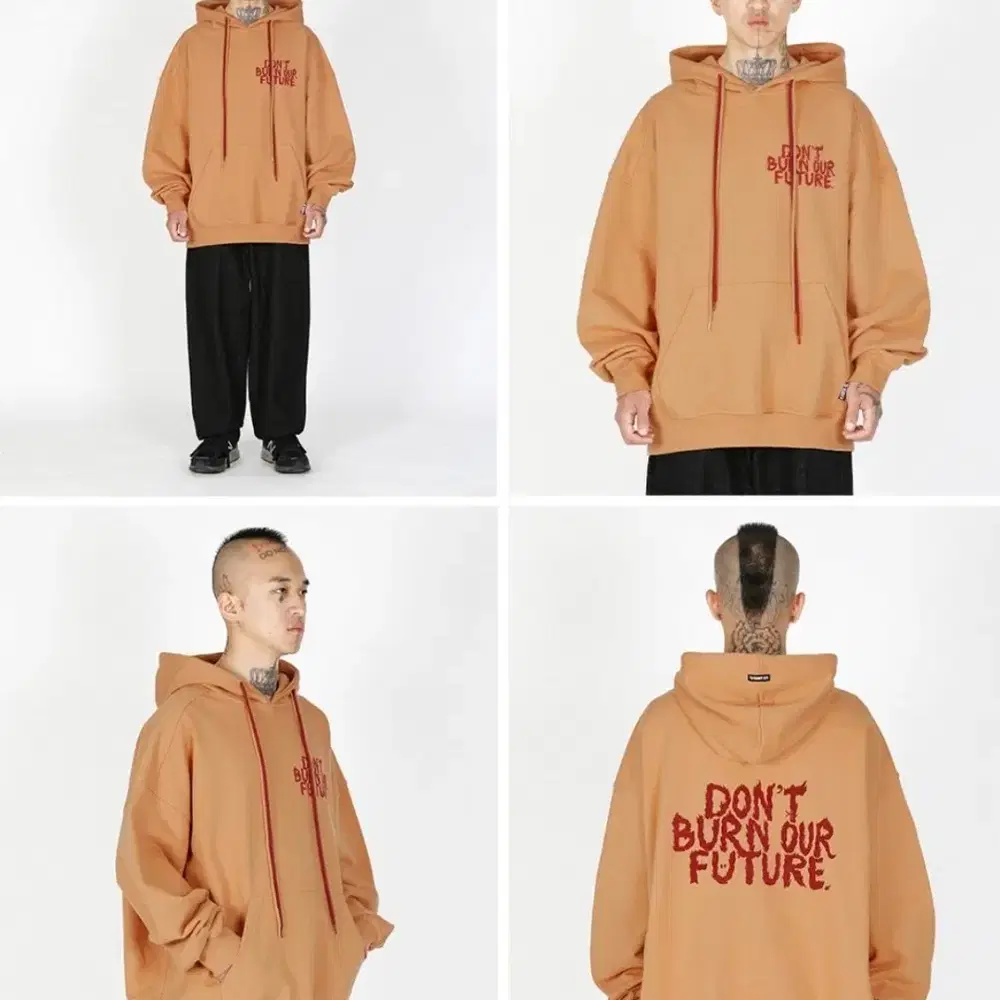 Oversized (19) Slogan Hoodie [ORANGE]