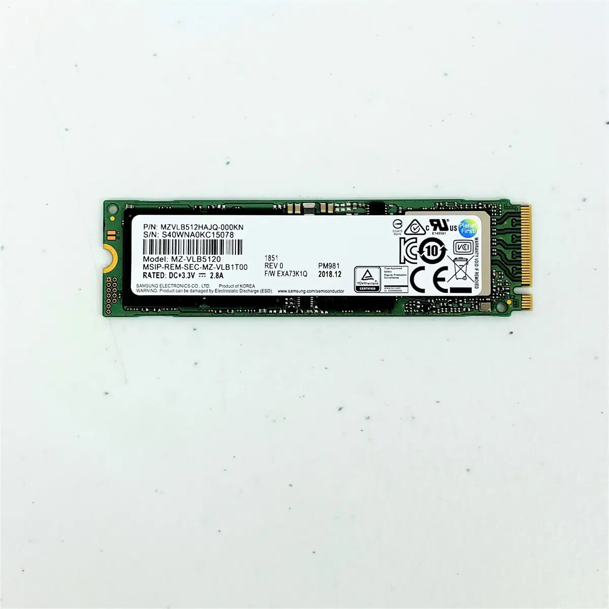 삼성 PM981 M.2 NVMe 512GB SSD 중고SSD