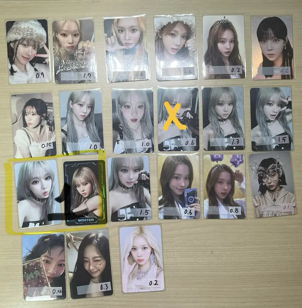 Winter photocard sell aespa ive idle eyelet