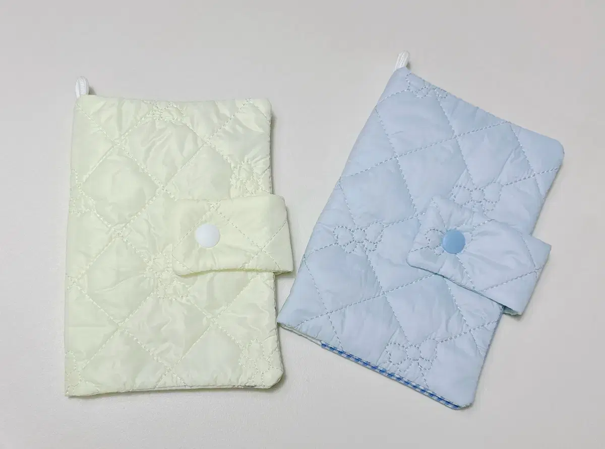 A6 Ribbon Padded Diary Cover (Cream/Bloo)