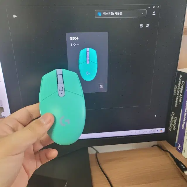로지텍 G304 무선마우스 저소음 무소음 개조품 민트