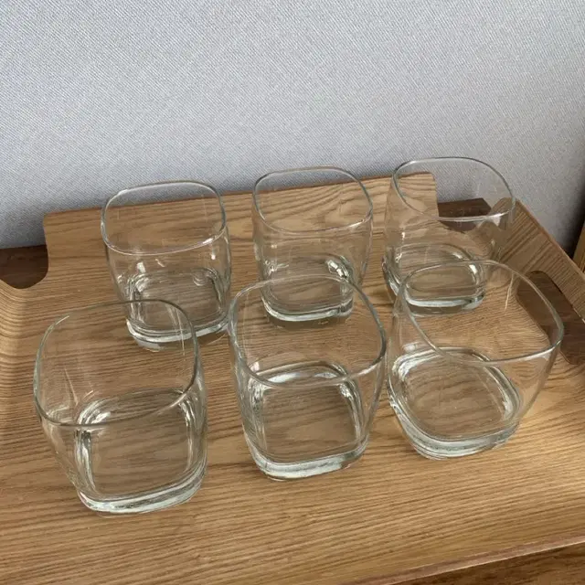 Square Glass Cup 유리컵 6개 일괄(350ml)