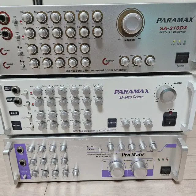 PARAMAX SA-242B Deluxe, SA-310DX 노래방 앰프