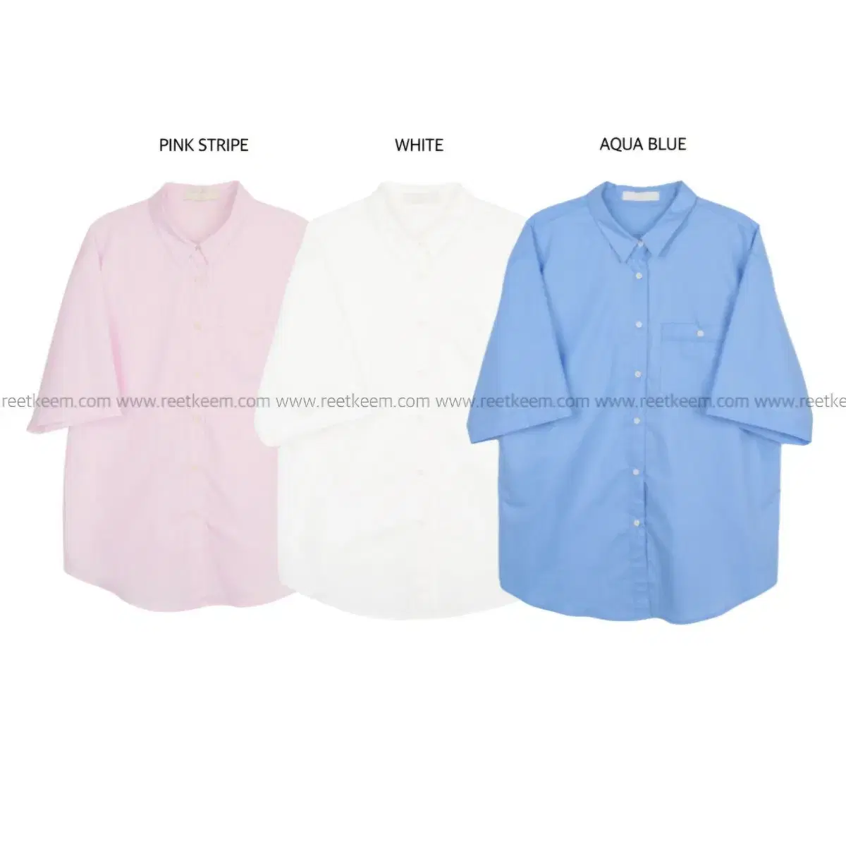 릿킴 셔츠 핑크 BASIC POCKET HALF SHIRT