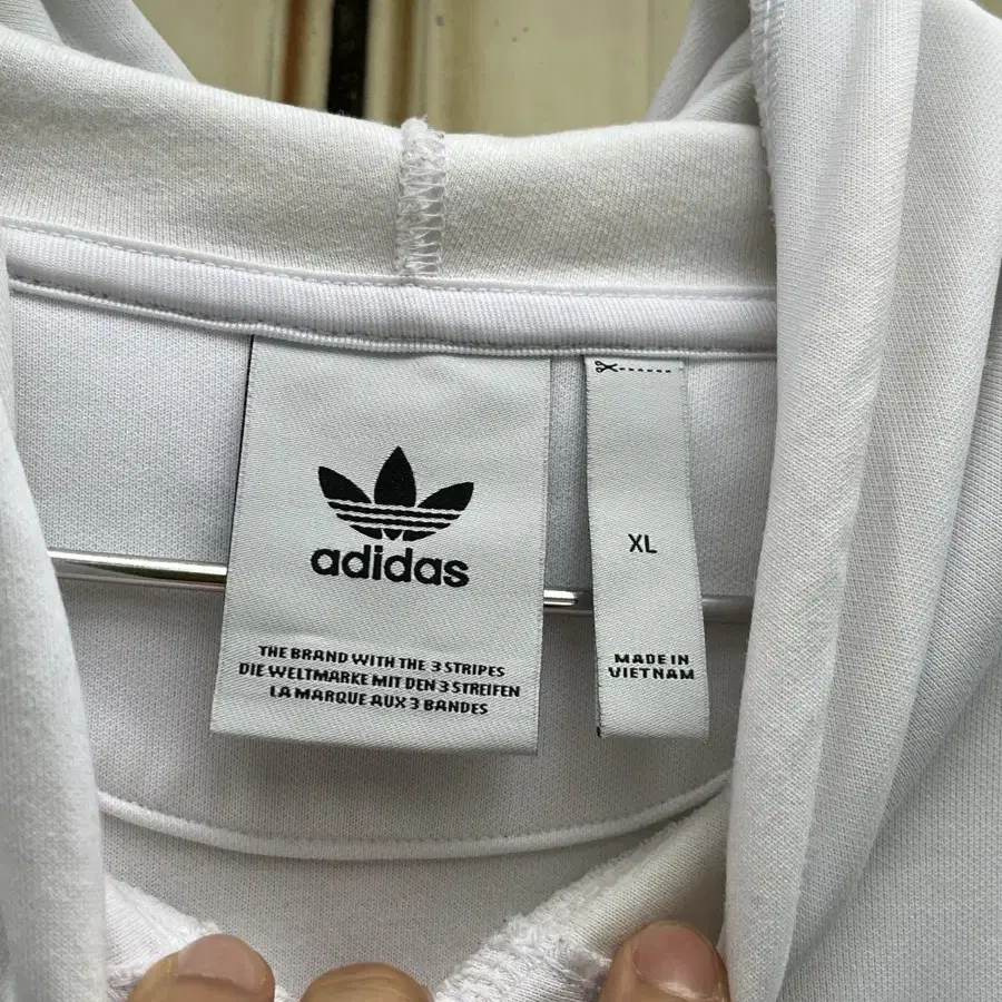 아디다스 져지 후드티셔츠 화이트 Adidas