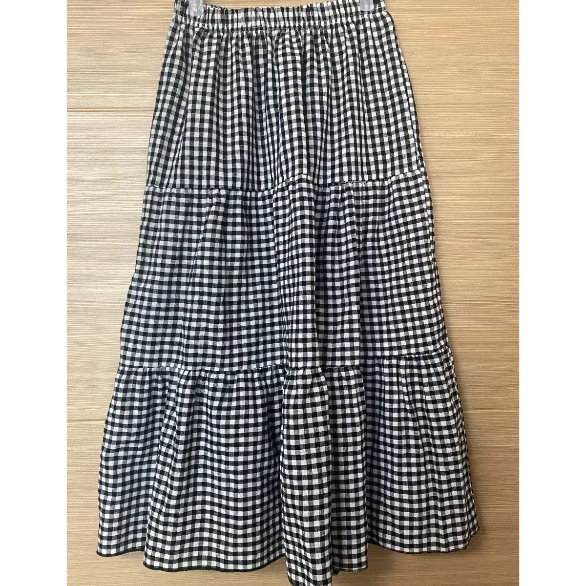 JapanVintage Black Check Long Skirt Mori Girl Skirt Hippie Mori Look Hagumi Look