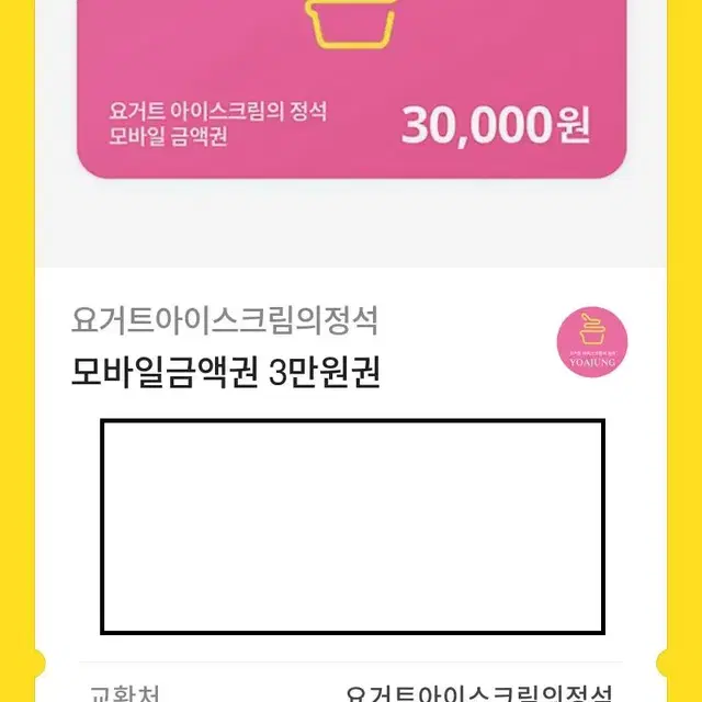 요아정 요거트 아이스크림의 정석 30000원 기프티콘