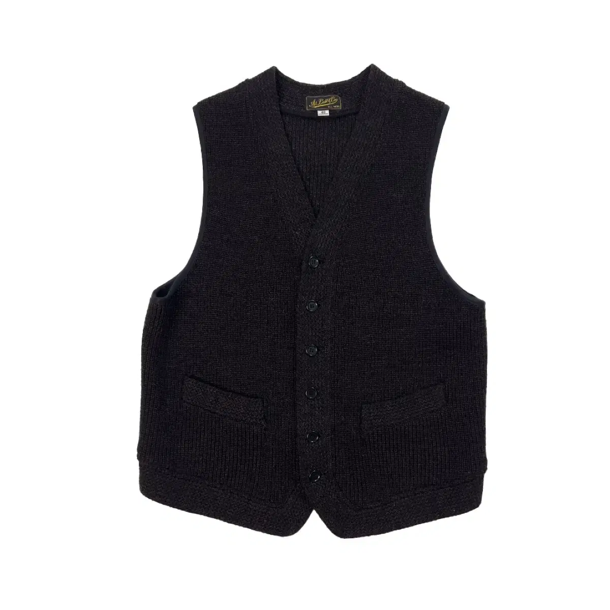 AT LAST CO WOOL KNIT VEST BROWN