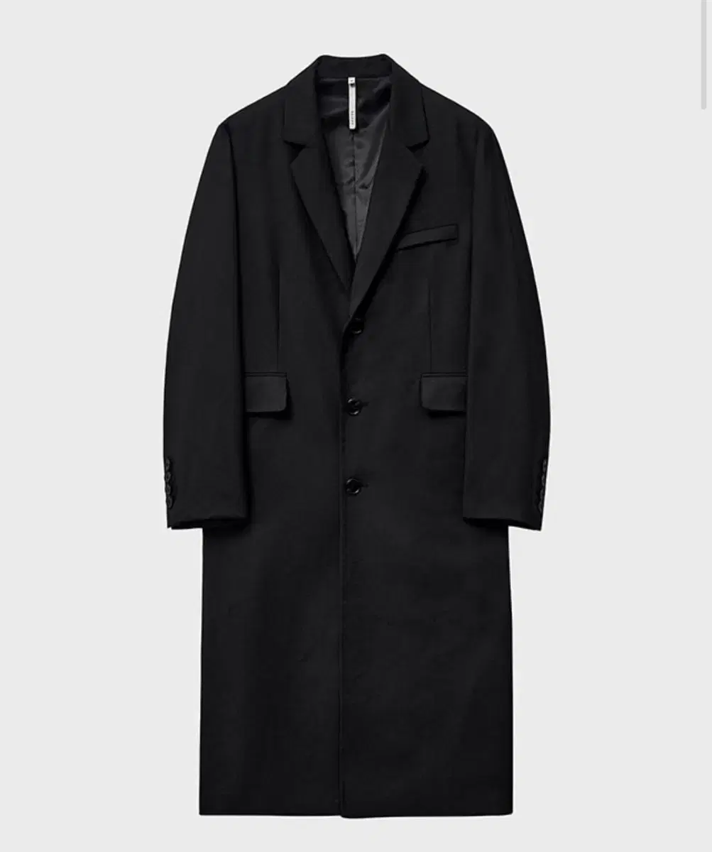 Noir Virgin Wool Tailored Single Long Coat 52 XL