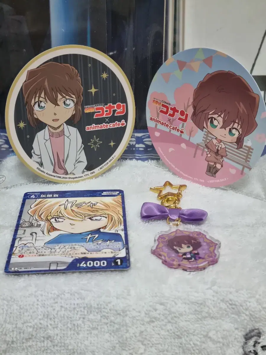 Detective Conan Haibara Ai Hong Rose Coaster kard acrylic Keyring