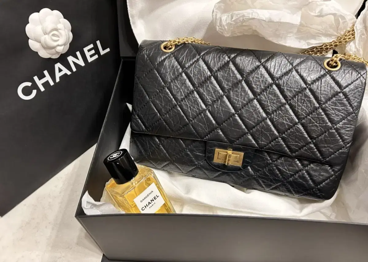 Chanel 빈티지 2.55 골드체인 (large)