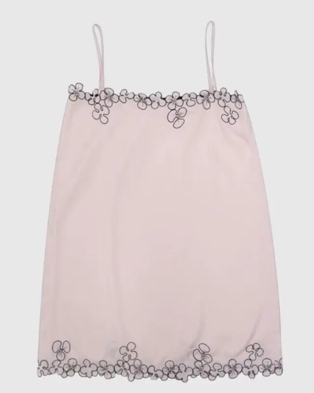 택포)프레클 flower trim satin dress (pink)