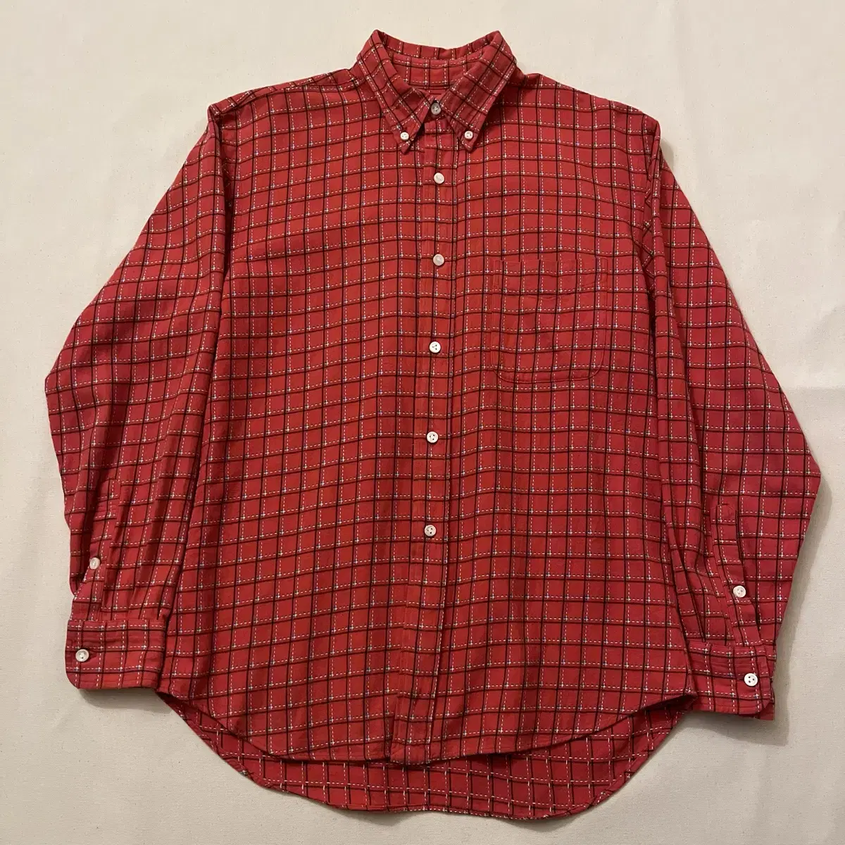 Check Shirt with Sugarcane Stitching Detail