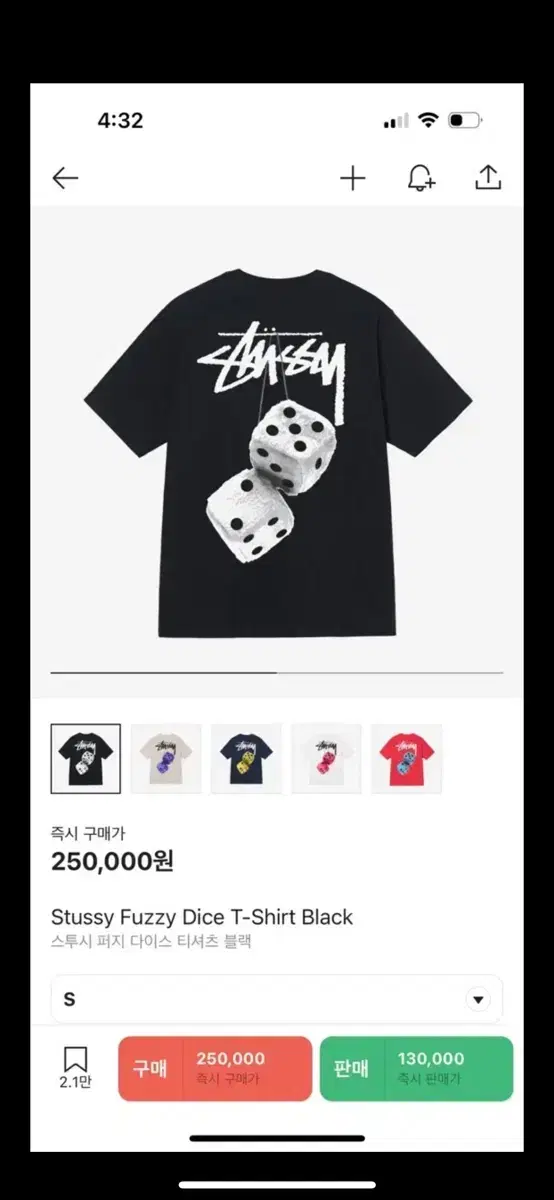 Stussy Fuzzy Dice Short Sleeve T-Shirt Blacks